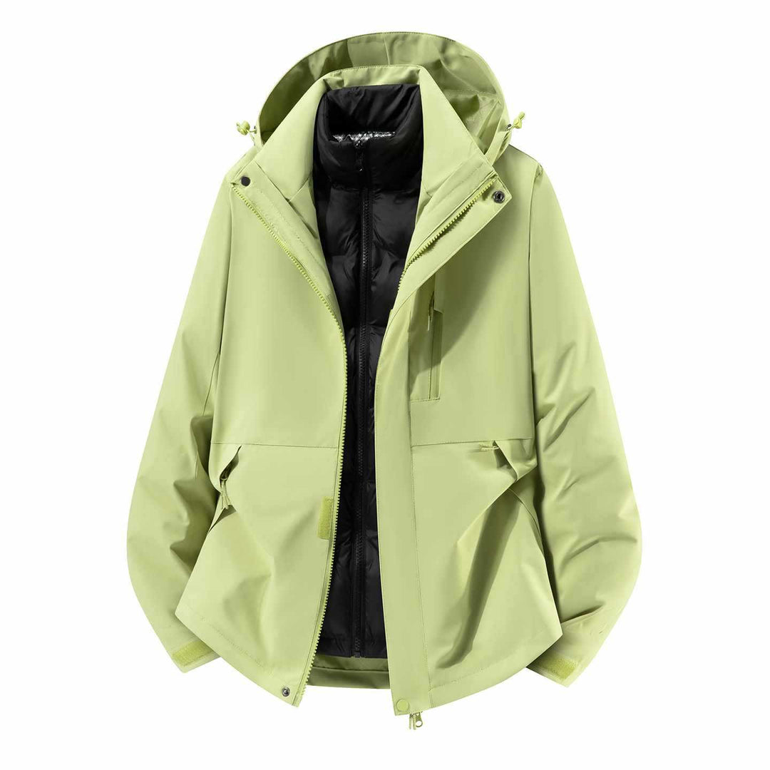 Men's Waterproof Three-Piece Winter Jacket with Removable Down Inner Jacket and Hood Mune Fashion