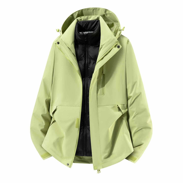 Men's Waterproof Three-Piece Winter Jacket with Removable Down Inner Jacket and Hood Mune Fashion