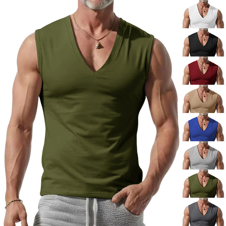 Men's form-fitting sleeveless V-neck muscle shirt Mune Fashion
