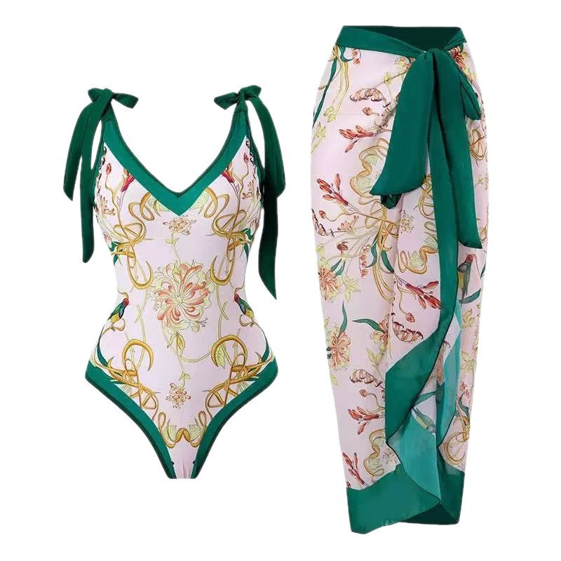 Women's swimsuit and beach skirt with lemon design Mune Fashion