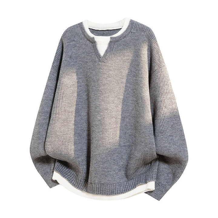 Women Elegant Casual Sweater with V-Neck and Loose Fit Mune Fashion
