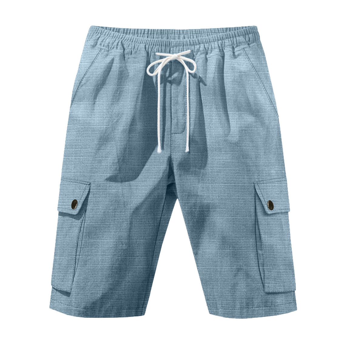 Men's non-utilitarian cargo shorts with elastic waistband, drawstring and patched flap pockets Mune Fashion
