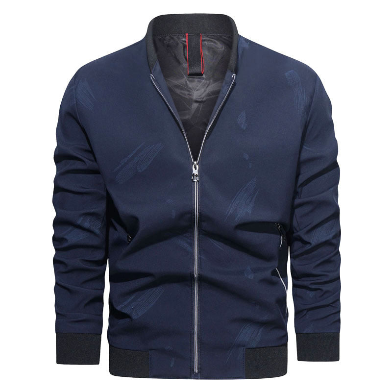 Men's Slim Bomber Jacket made of technical cotton blend with contrasting zip pockets and elastic ribbed collar Mune Fashion