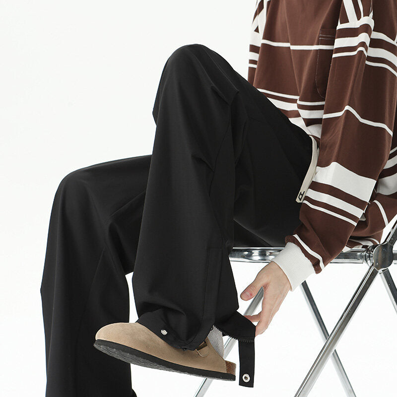 Women's Wide Cargo Lounge Pants with Elastic Waistband, Drawstring and Adjustable Hem Mune Fashion