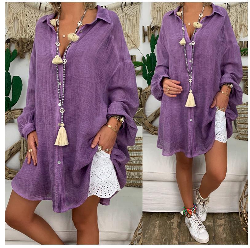 Women’s lightweight linen tunic with knot front and lace shorts Mune Fashion