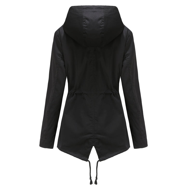 Women's water-repellent parka with waist drawstring and asymmetric hem Mune Fashion