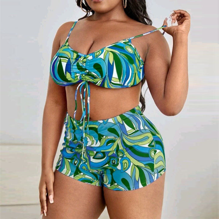 Women Two-Piece Swim Set with Sheer Cover-Up Mune Fashion