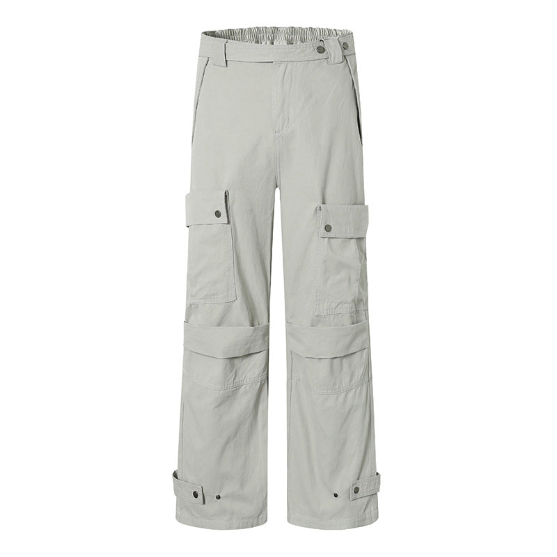 Women's wide cargo culotte pants with high waistband, elastic waistband fit, and multi-pocket Mune Fashion