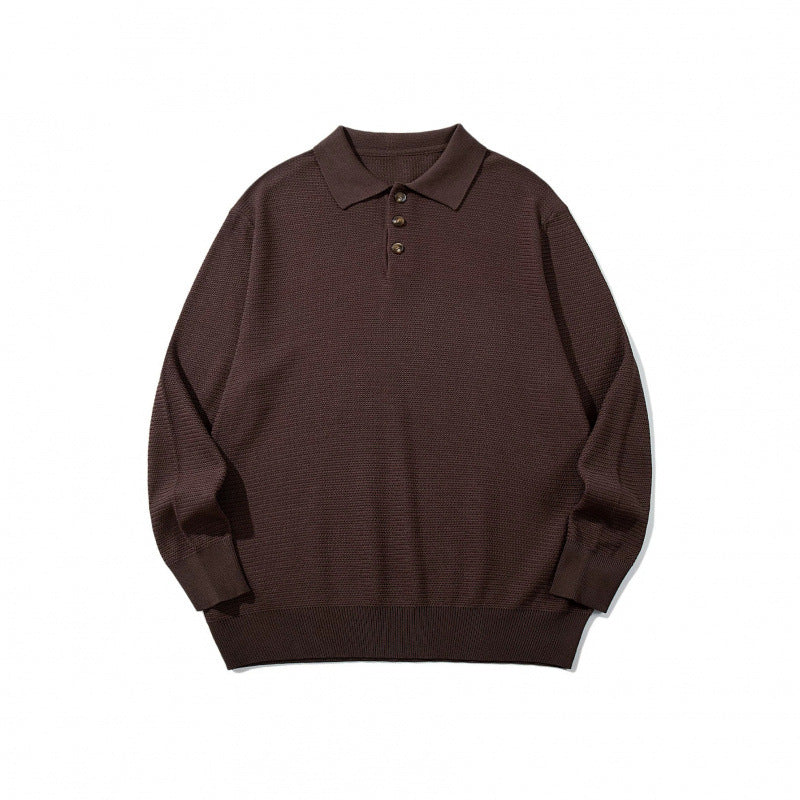 Unisex Boxy Fine Knit Polo Shirt with Henley Placket, Ribbed Cuffs and Raglan Sleeves Mune Fashion