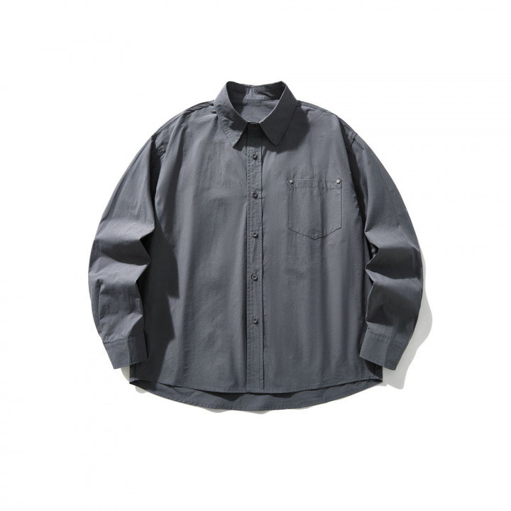 Men's Boxy Overshirt with Chest Pocket and Shirt Collar made of Lightweight Cotton Mix Mune Fashion