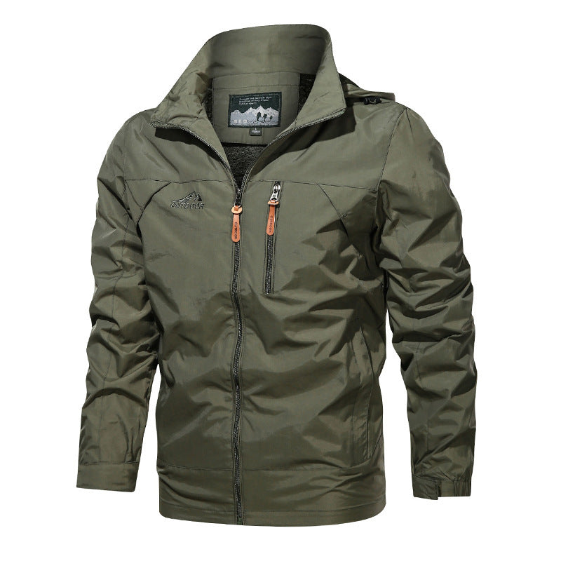 Men's lightweight water-repellent nylon bomber jacket with stand-up collar and zip pockets Mune Fashion