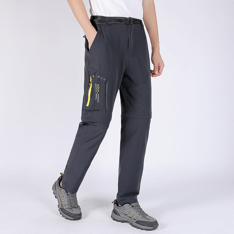 Men's trekking pants with detachable pant legs, water-repellent coating, and reinforced knee areas Mune Fashion