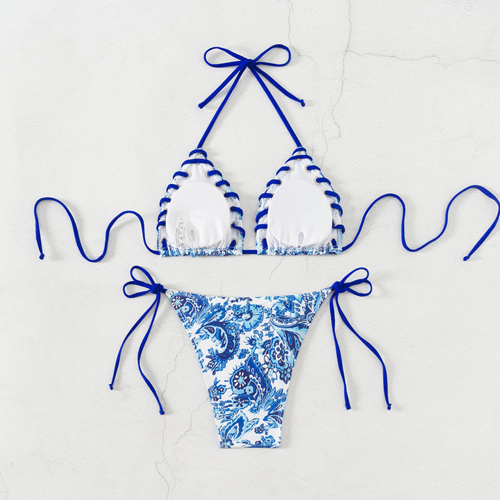 Women's Triangle Bikini with Playful Lace-Up Design Mune Fashion