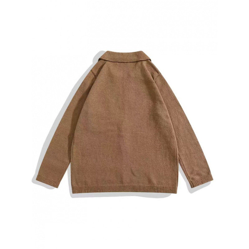 Men's Relaxed Shirt Jacket-Cardigan made of fine knit with lapel collar and patch breast pocket Mune Fashion