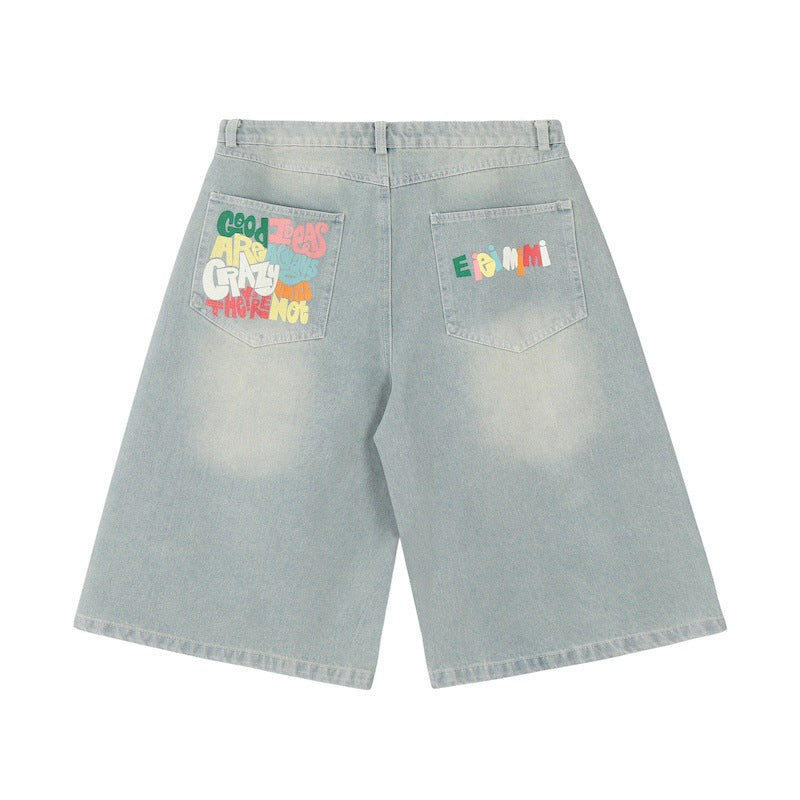 Women's Wide Jeans with Colorful Print Mune Fashion