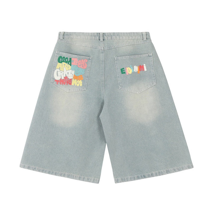 Women's Wide Jeans with Colorful Print Mune Fashion