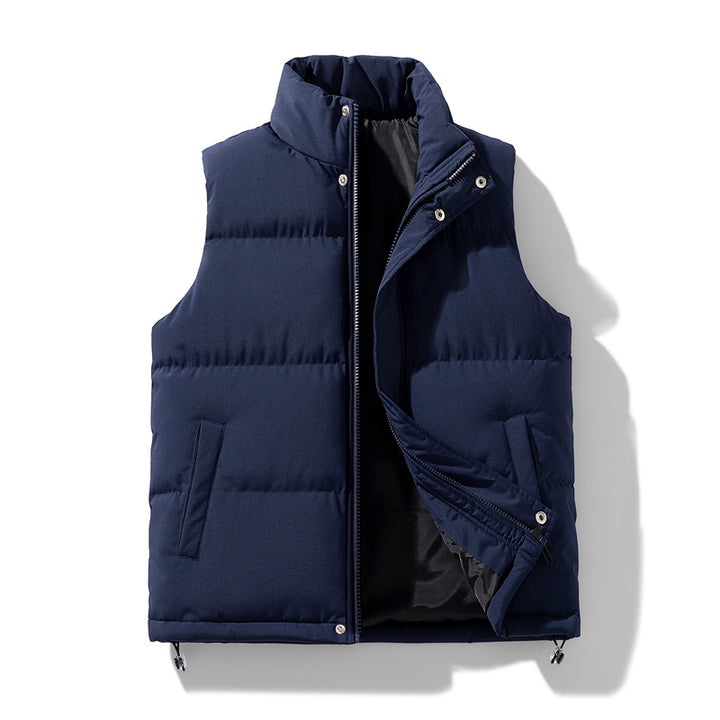 Men's Insulated Outdoor Padded Vest with High Collar, 2-Way Zipper & Concealed Side Pockets Mune Fashion