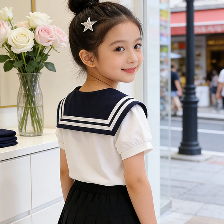 Girls' sailor blouse with classic collar Mune Fashion