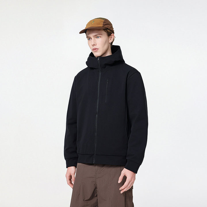 Herren Kapuzen-Softshelljacke mit Reißverschluss‑Brusttasche, geripptem Saum und Relaxed‑Fit Mune Fashion