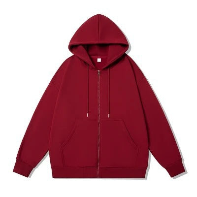 Unisex oversized hoodie jacket with a wide shoulder cut, full-length zipper, and French-Terry Mune Fashion