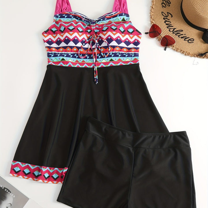 Ladies sporty swimsuit set with trendy top and shorts Mune Fashion