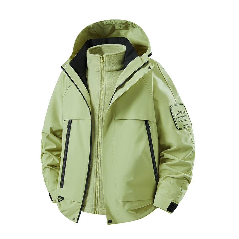 Men's multifunctional waterproof softshell rain jacket with removable fleece inner jacket Mune Fashion