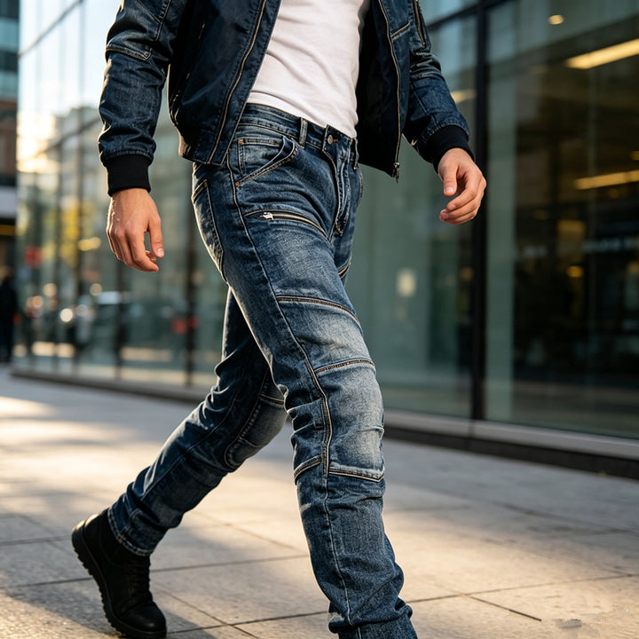 Men's Fashion Jeans with Zipper Details Mune Fashion