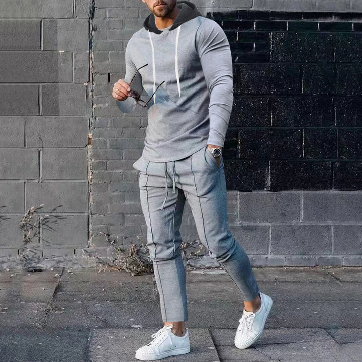 Men's two-piece hoodie lounge set with slim fit hoodie and tapered joggers Mune Fashion