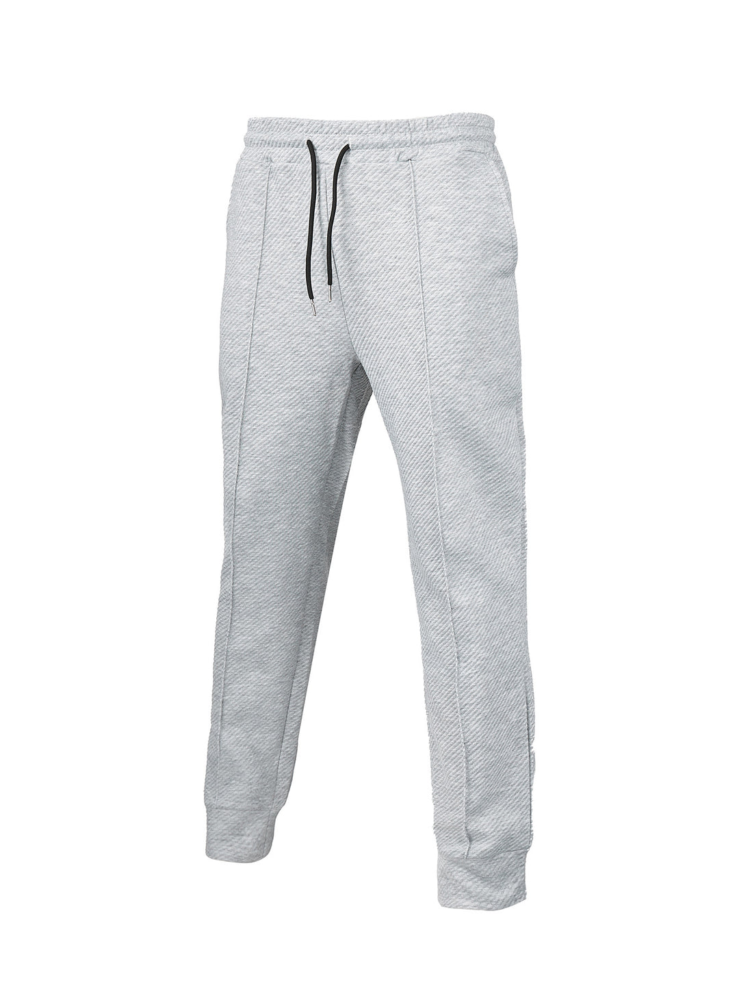 Men's diagonal structured comfort jog pants with pre-shaped inseam and ribbed ankle cuff Mune Fashion