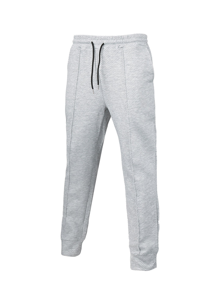 Men's diagonal structured comfort jog pants with pre-shaped inseam and ribbed ankle cuff Mune Fashion