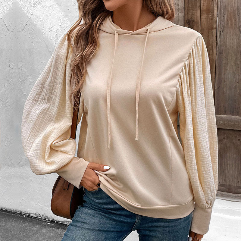 Women's hoodie with balloon sleeves and muslin insert Mune Fashion