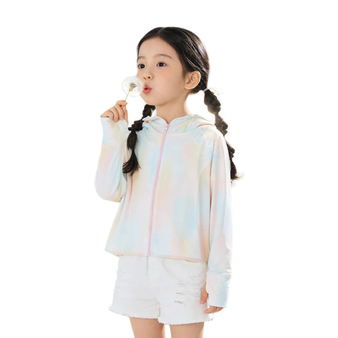 Unisex nan lightweight UV protection hoodie for children with full zip and thumb holes Mune Fashion
