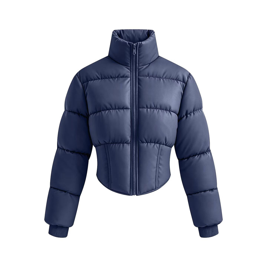 Women short cut quilted jacket with fitted corset section Mune Fashion