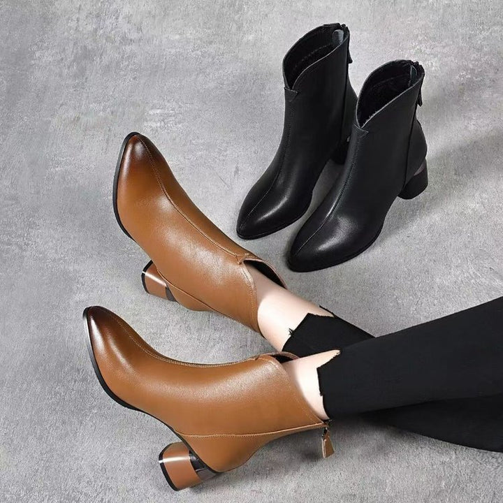 Ladies Elegant Ankle Boots with Shine Detail Mune Fashion