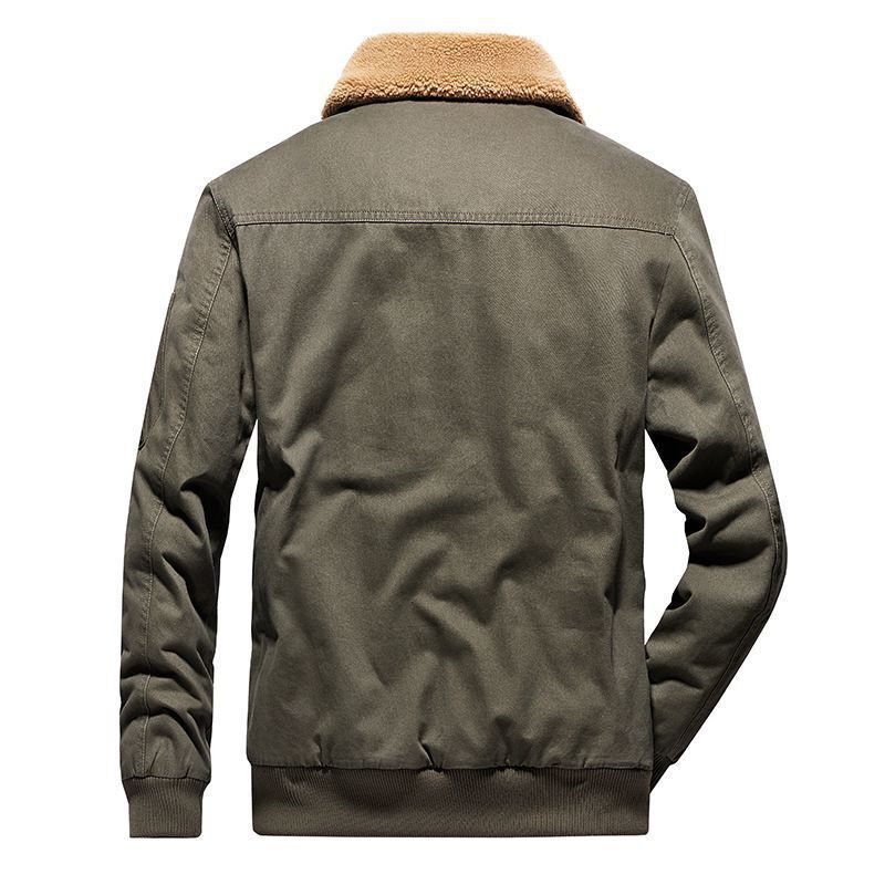 Men's thermo-canvas aviator jacket with continuous Sherpa lining and flap pockets Mune Fashion