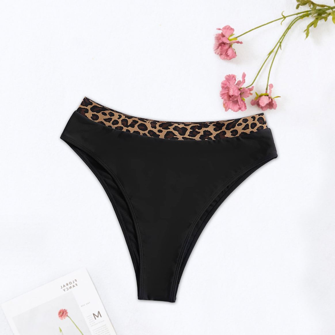 Women's High-Waisted Bikini Bottom with Animal Print Mune Fashion