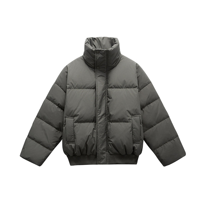 Unisex Boxy padded short jacket with high stand collar and elastic hem Mune Fashion