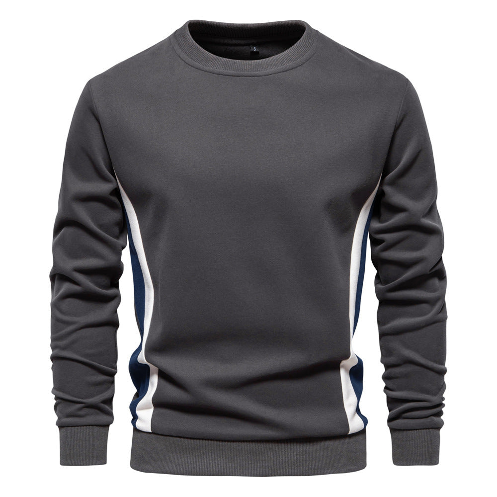 Men's round neck sweatshirt made of cotton blend with contrasting side piping and slim silhouette Mune Fashion