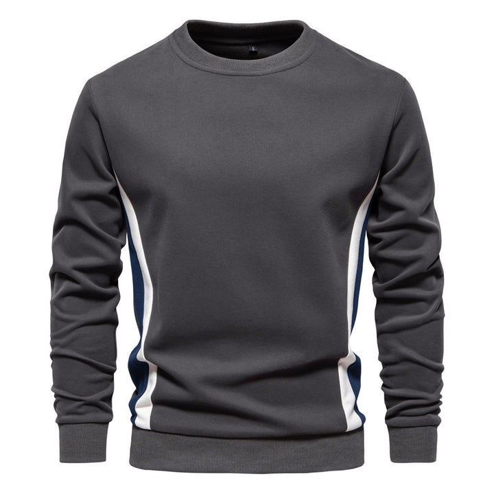 Men's round neck sweatshirt made of cotton blend with contrasting side piping and slim silhouette Mune Fashion