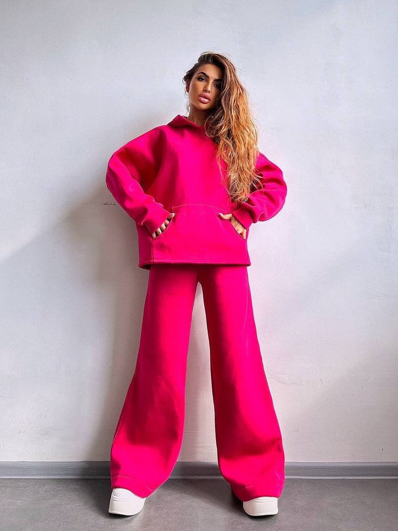 Ladies Cool Oversized Hoodie and Wide Leisure Pants Mune