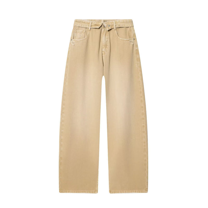 Women’s high-waisted jeans with wide leg and used wash Mune Fashion