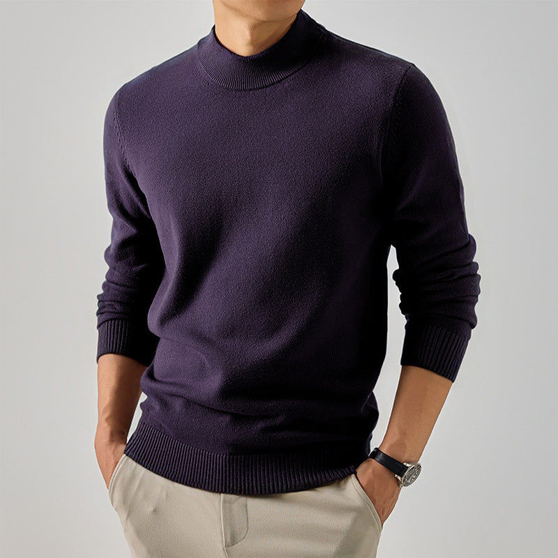 Men's Short High Neck Fine Knit Sweater with Slim Silhouette Mune Fashion