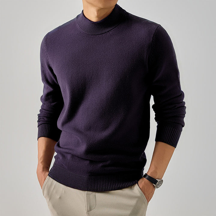 Men's Short High Neck Fine Knit Sweater with Slim Silhouette Mune Fashion