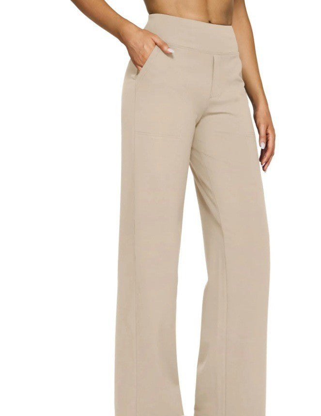 Women's flowing high-waist pants with extra wide leg, elastic comfort waistband and side pockets Mune Fashion