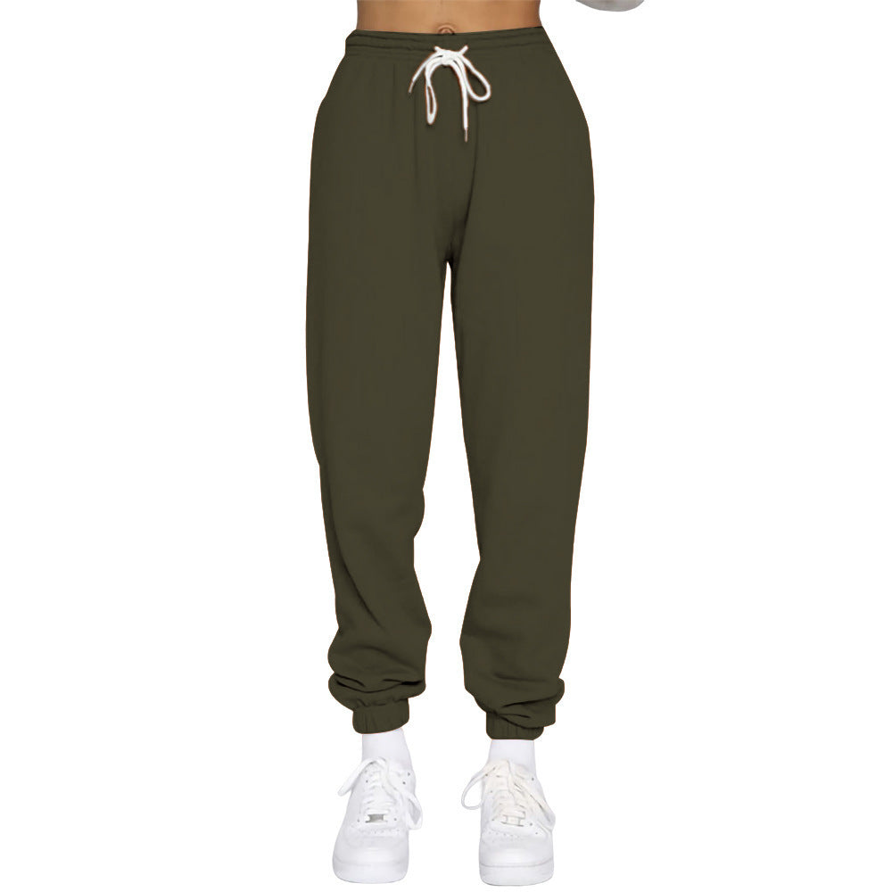 Women nan High-Waist Relax-Jogging Pants with elastic comfort waistband, drawstring and ribbed ankle cuffs Mune Fashion