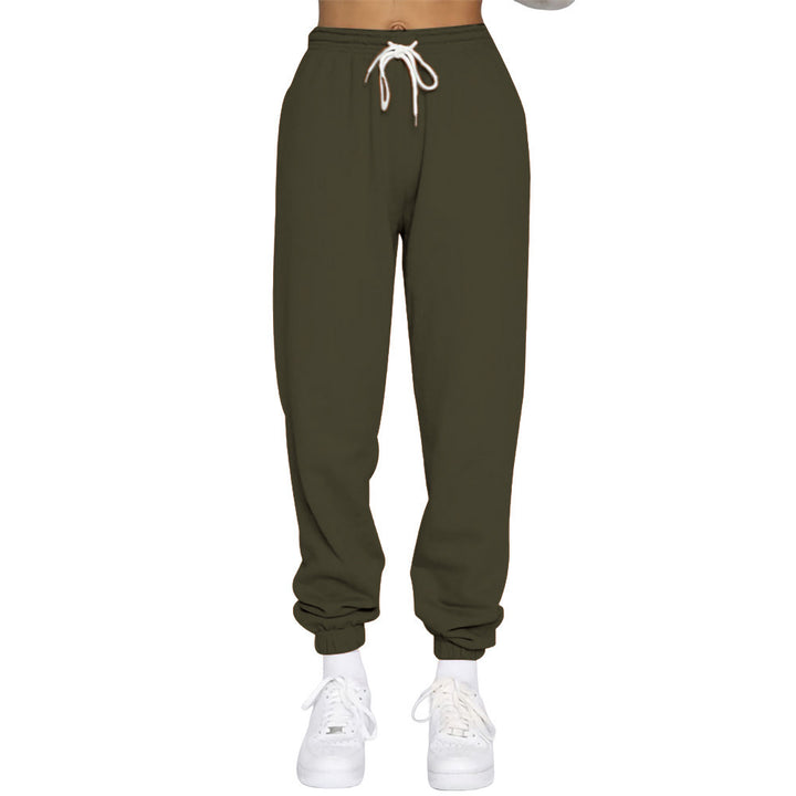 Women nan High-Waist Relax-Jogging Pants with elastic comfort waistband, drawstring and ribbed ankle cuffs Mune Fashion
