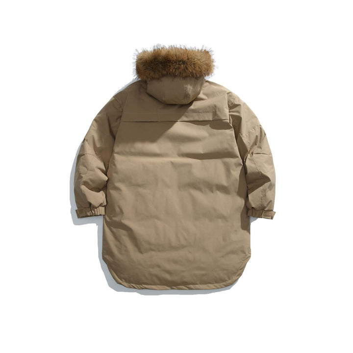 Men's Lined Winter Parka with Detachable Faux Fur Hood Mune Fashion