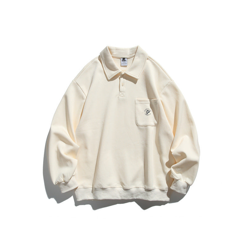 Unisex Relaxed-Fit Polo collar sweatshirt with chest pocket and fine ponte structure Mune Fashion
