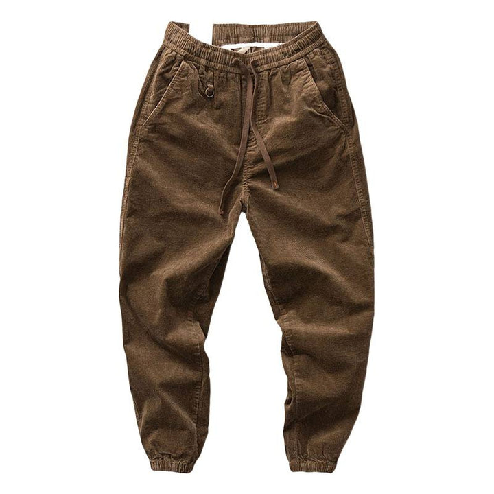 Men's chino jogger pants made of cotton blend with elastic waistband, drawstring, and elastic ankle cuffs Mune Fashion