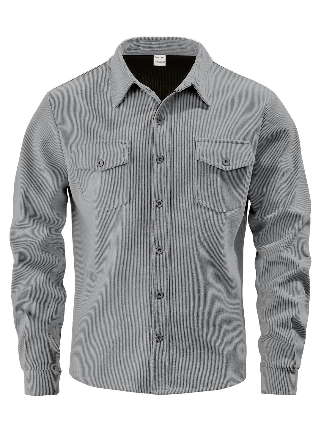 Men's cord shirt jacket made of wide corduroy with flap pockets and shirt collar Mune Fashion